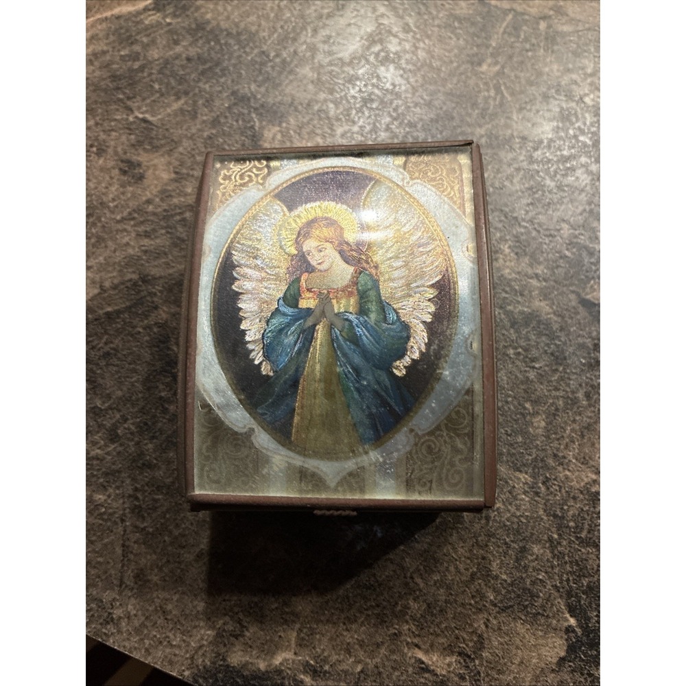 Vtg 1993 Foil Art Angel Keepsake Trinket Box  ARTWORK Thomas Cathey Collection - Picture 2 of 8